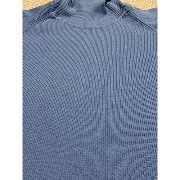 Vintage J Crew Y2K Womens Blue Cotton Ribbed Knit Sweater LS Turtleneck Classic - Picture 6 of 12